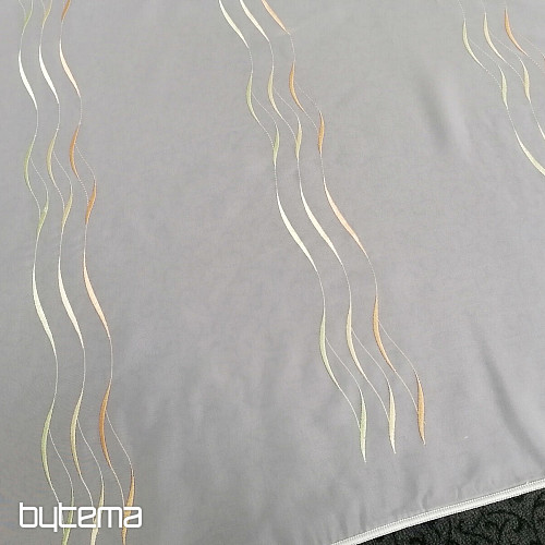 Cortina terminada Gerster Stripes naranja-verde 310x175 cm