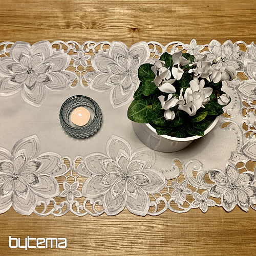 Mantel navideño bordado Estrella Plata