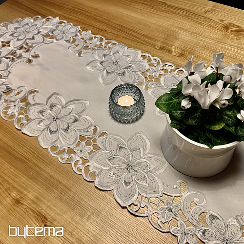 Mantel navideño bordado Estrella Plata
