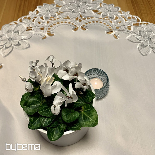 Mantel navideño bordado Estrella Plata