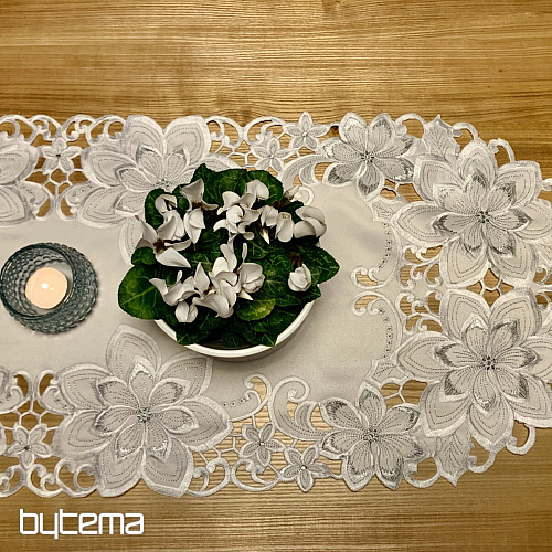 Mantel navideño bordado Estrella Plata