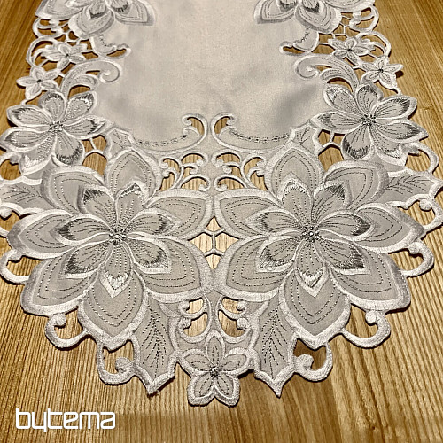 Mantel navideño bordado Estrella Plata