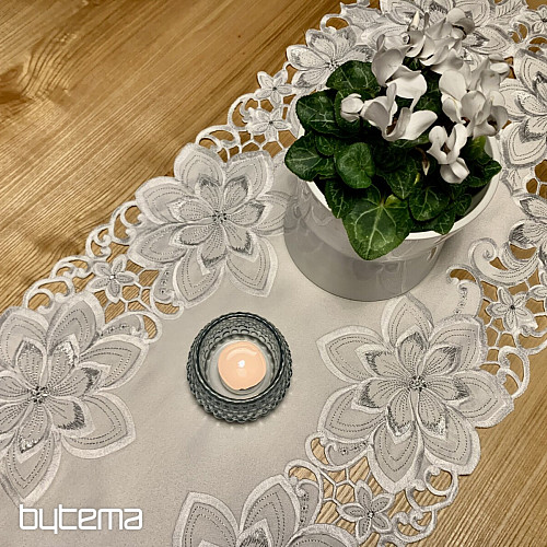 Mantel navideño bordado Estrella Plata