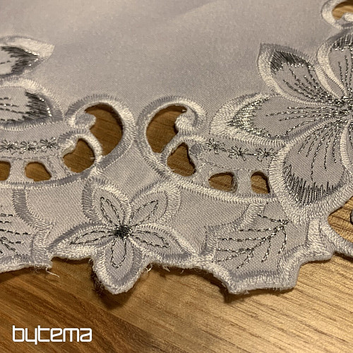 Mantel navideño bordado Estrella Plata