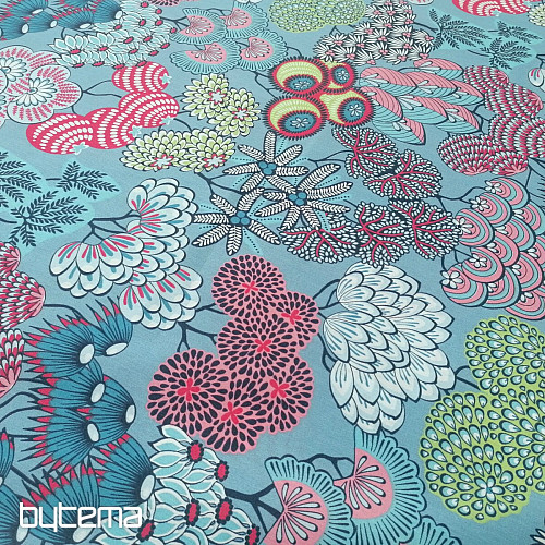 Tela de algodón FUSAIN AZUL