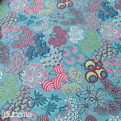 Tela de algodón FUSAIN AZUL