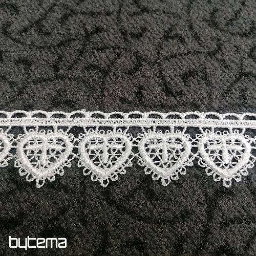 Puntilla 5191/01 - 3 cm corazón blanco