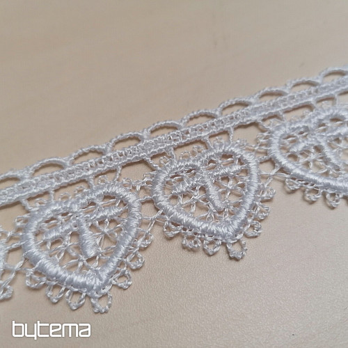 Puntilla 5191/01 - 3 cm corazón blanco