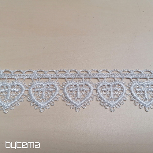 Puntilla 5191/01 - 3 cm corazón blanco