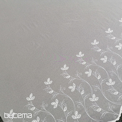 Cortina blanca bordada de lujo - flor 11775