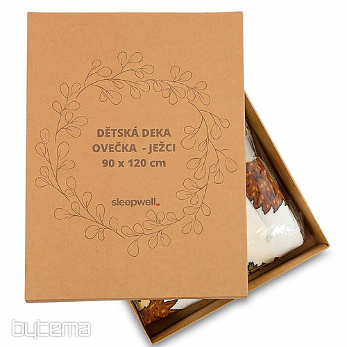 Manta infantil OVEJA en caja regalo - ERIZO