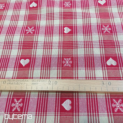 Tela decorativa navideña DUSTIN corazones