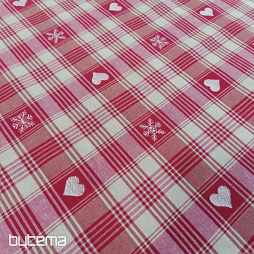 Tela decorativa navideña DUSTIN corazones