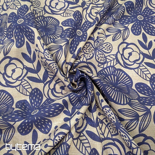 Tela decorativa PIPO FLOR AZUL