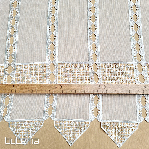Lujosa cortina bordada GERSTER sobre vidriera 11756/030/0010 crema