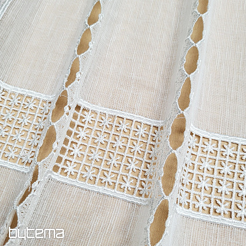 Lujosa cortina bordada GERSTER sobre vidriera 11756/030/0010 crema
