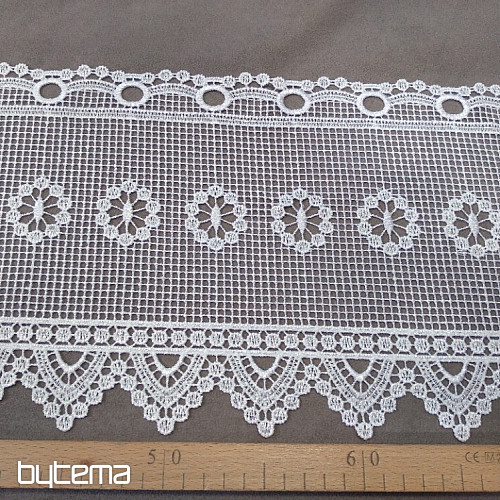 Cortina bordada de lujo GERSTER para vidriera con flor 263/023/0001