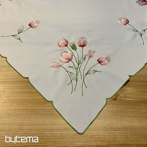 Mantel bordado y TULIPANES ovalados bordados