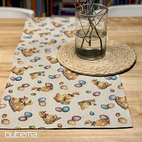 Mantel y pañuelos Gobelino Pascua QUEMADURAS AMARILLAS