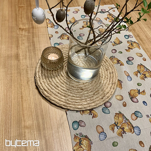 Mantel y pañuelos Gobelino Pascua QUEMADURAS AMARILLAS