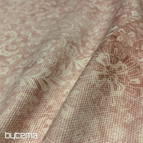 Mantel rosa viejo con puntilla 70x70