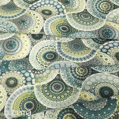 Tela decorativa MANDALA azul verde