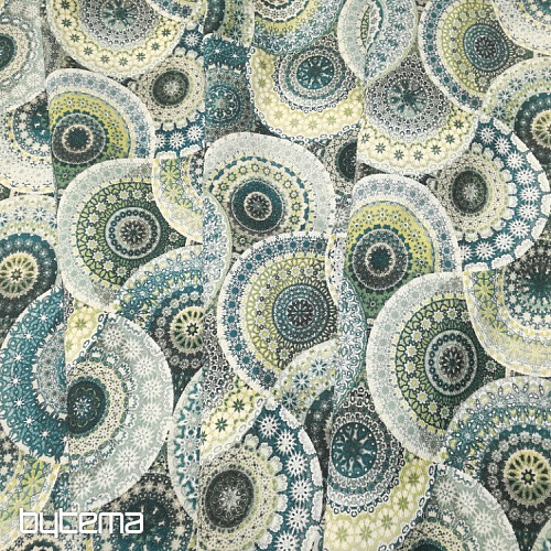 Tela decorativa MANDALA azul verde