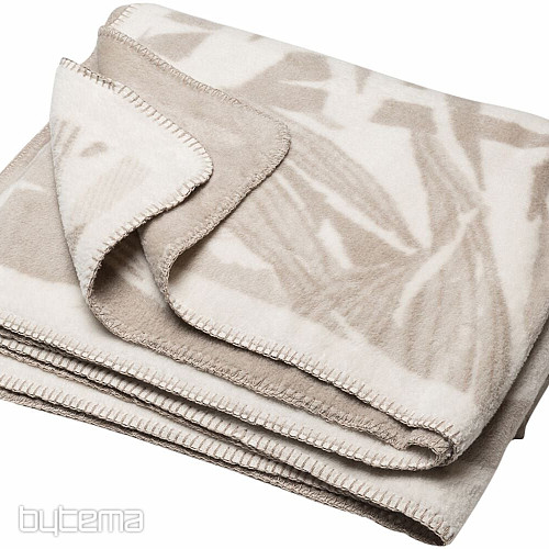 Manta de algodón BAMBOO hojas beige 2218/80