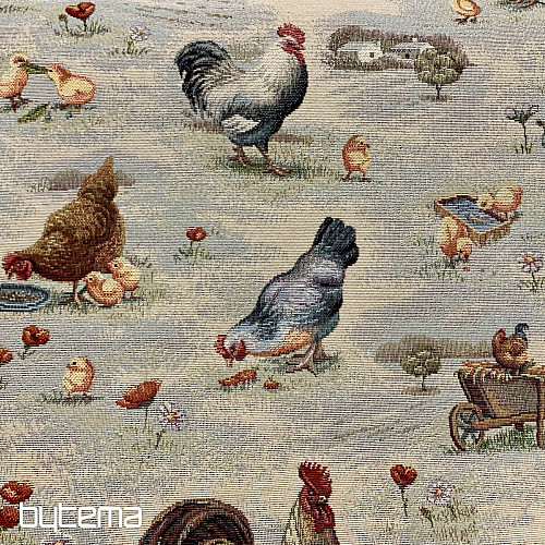 Tela tapiz GALLINA DEL PATIO TRASERO