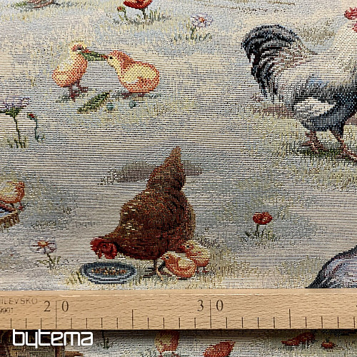 Tela tapiz GALLINA DEL PATIO TRASERO