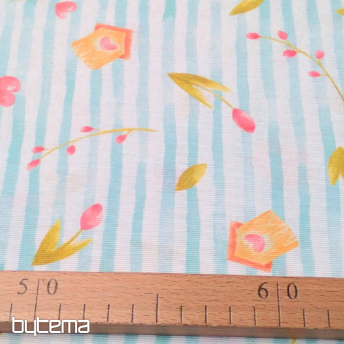 Tela decorativa PRIMAVERA RAYA AZUL