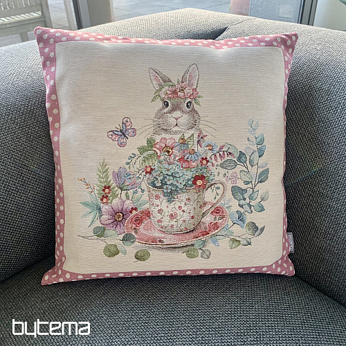 Funda de cojín tapiz BARE IN A MUG rosa
