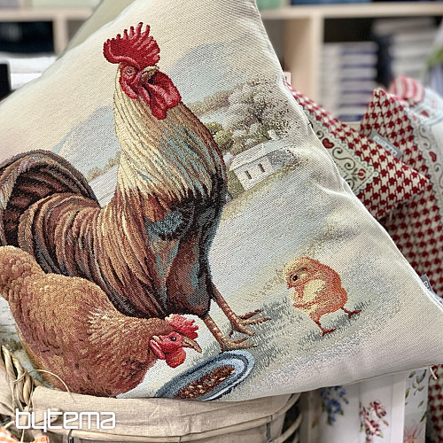 Funda cojín Gobelino FAMILIA POLLO