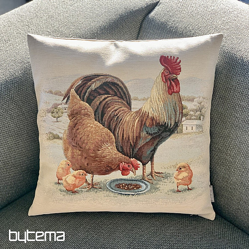 Funda cojín Gobelino FAMILIA POLLO
