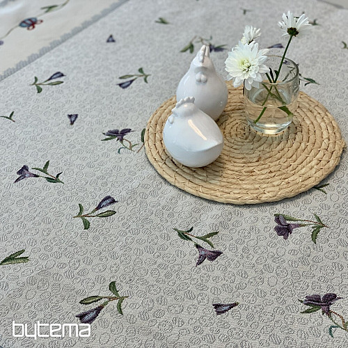 Mantel tapiz y bufanda HUEVOS DE PASCUA CON VIOLETA