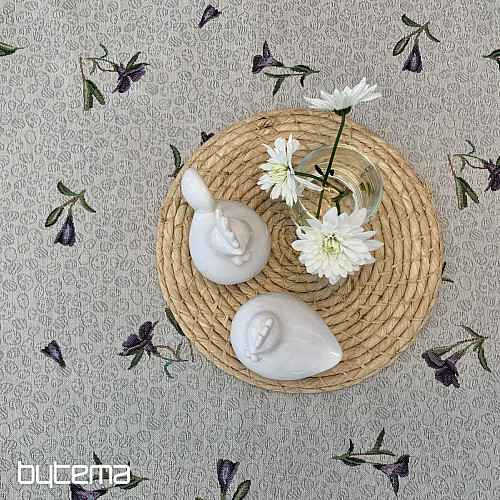 Mantel tapiz y bufanda HUEVOS DE PASCUA CON VIOLETA