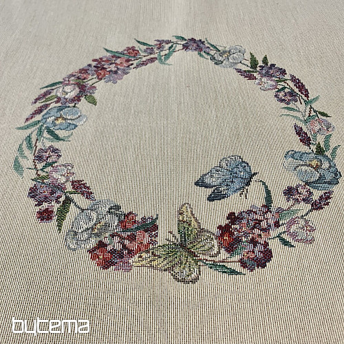 Mantel tapiz y pañuelo TIEMPO DE PASCUA cuadros beige