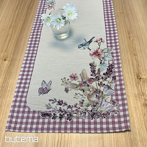 Tapiz mantel y pañuelo TIEMPO DE PASCUA cuadros morado