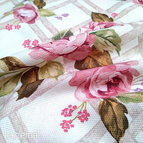 Tela decorativa CASTLE ROSE GRID