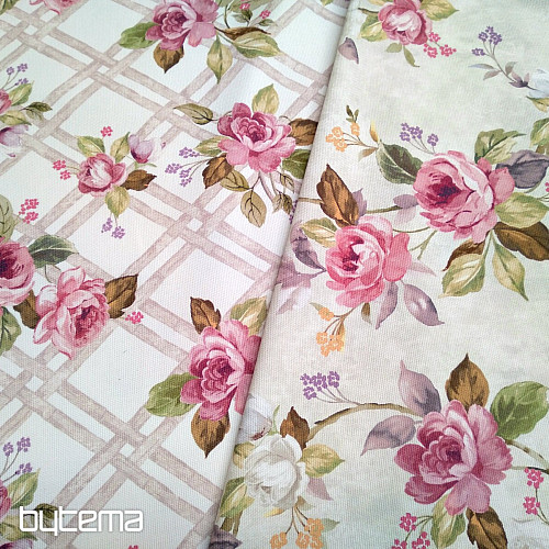 Tela decorativa CASTLE ROSE GRID
