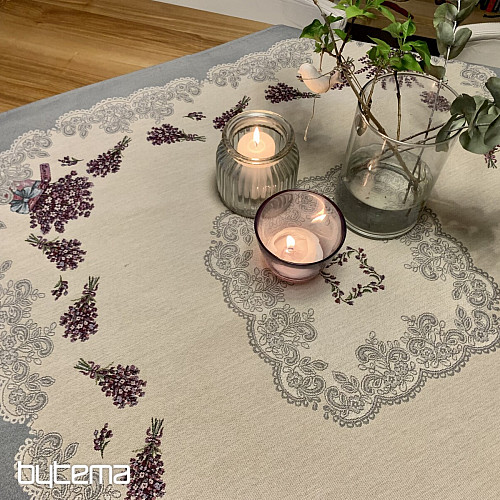 Mantel tapiz y chal ENCAJE LAVANDA