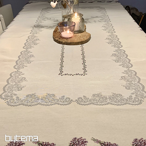 Mantel tapiz y chal ENCAJE LAVANDA