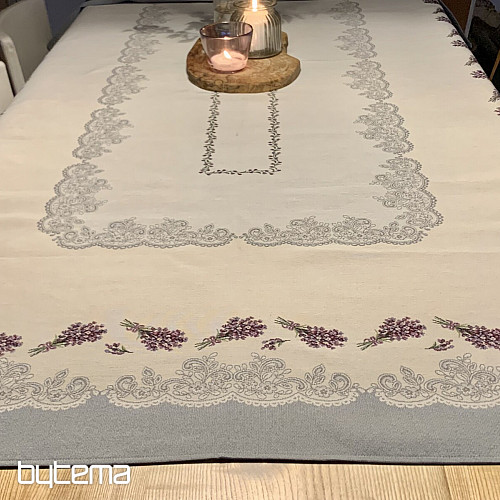 Mantel tapiz y chal ENCAJE LAVANDA