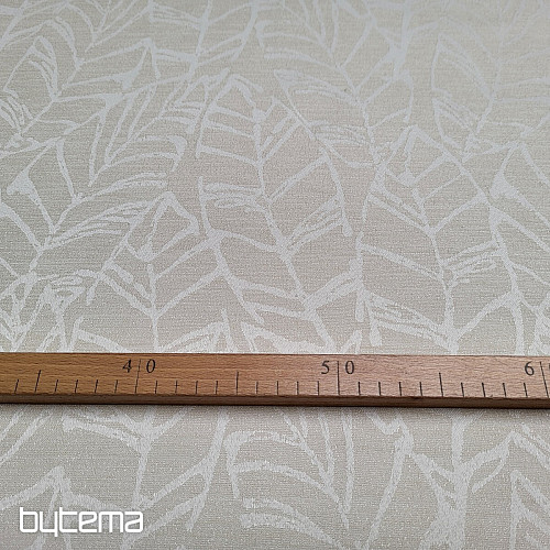 Tela decorativa MALVIA hojas CREMA
