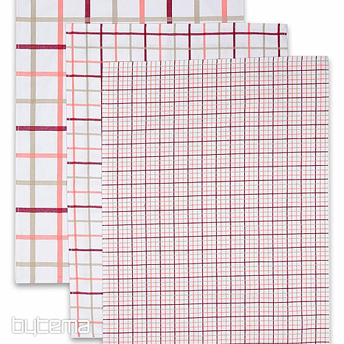 Paños de cocina jacquard CUADROS SALMÓN MIX