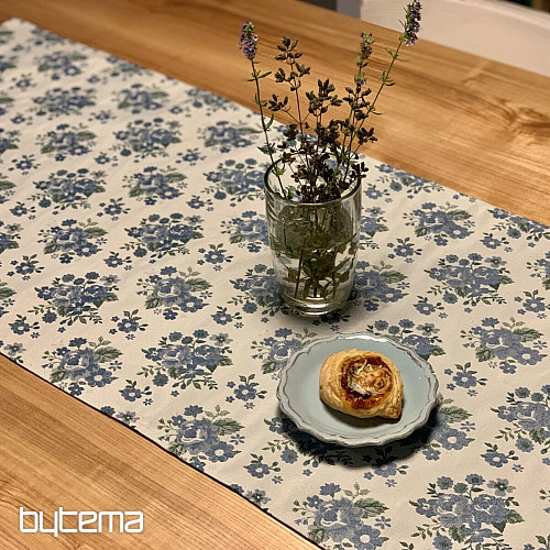 Mantel y chal TOSCANA VALERY flor azul