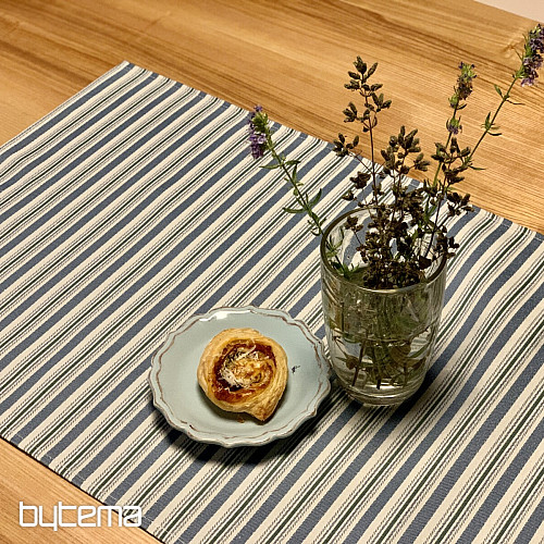 Mantel y pañuelo TOSCANA VALERY MULTI STRIPE azul