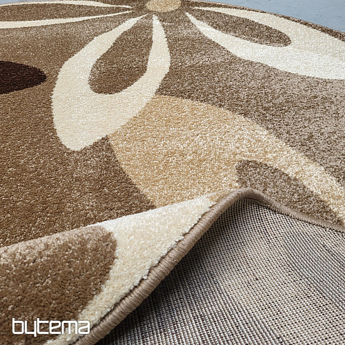 Alfombra redonda KARMEL flores beige