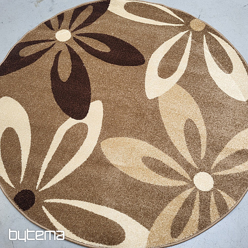 Alfombra redonda KARMEL flores beige