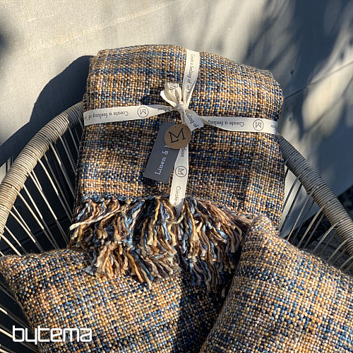 Plaid de lujo YARA WOLF BROWN azul